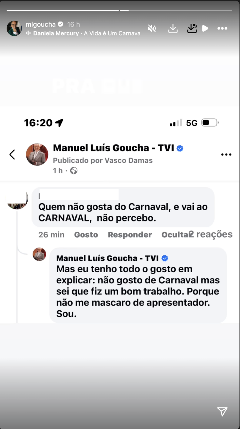 Manuel Luís Goucha responds to criticism after special emission: “ I do not mascaro of presenter … ”