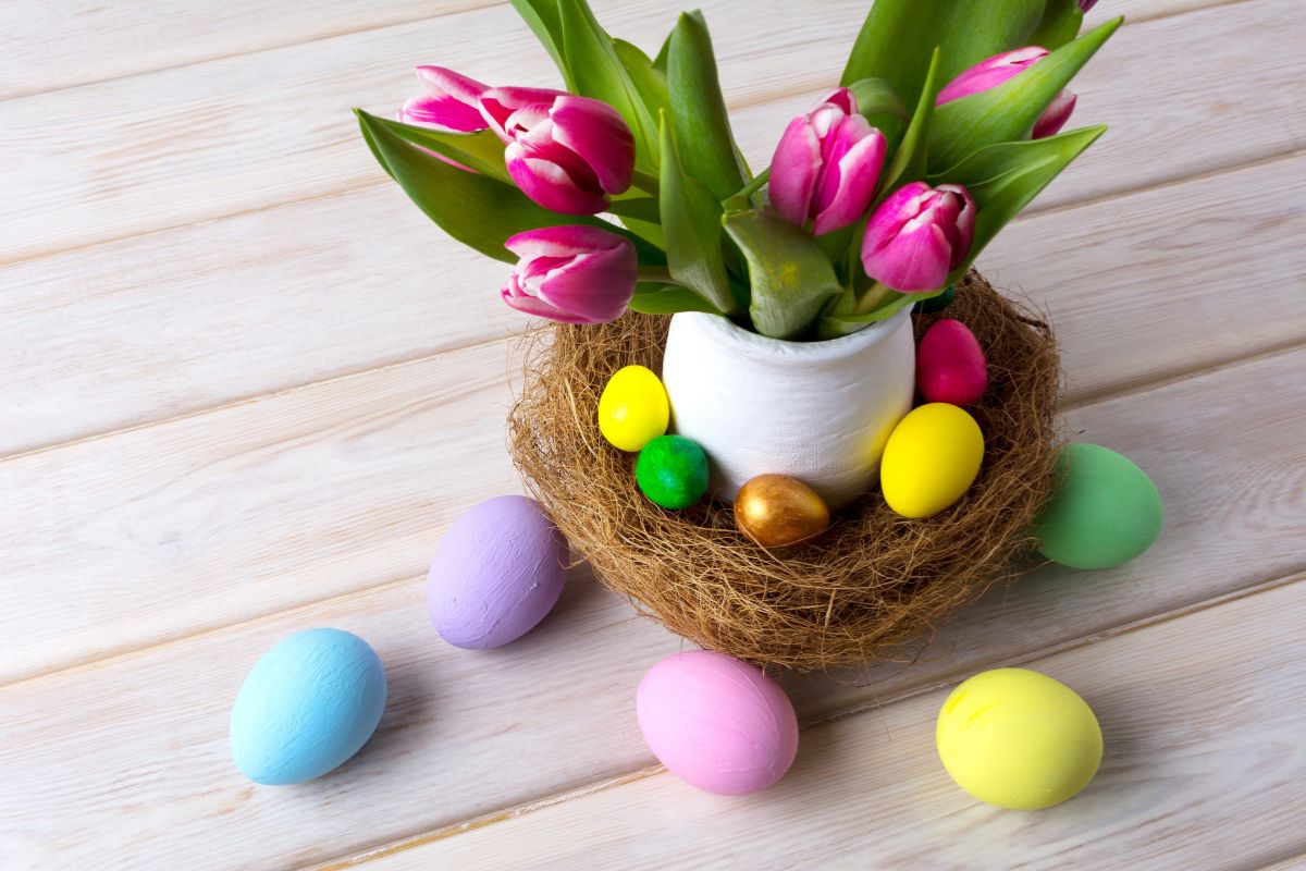 Easter centerpiece with branches