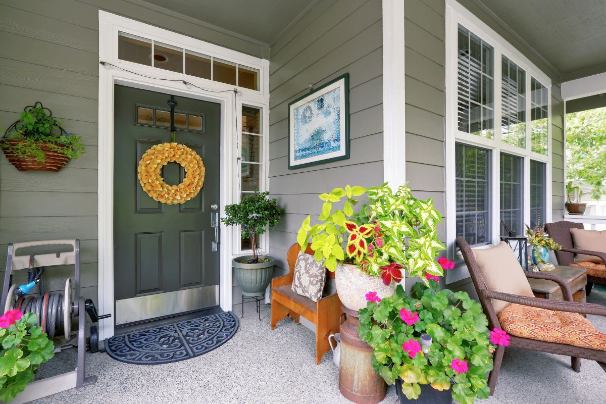 Portico decoration in spring