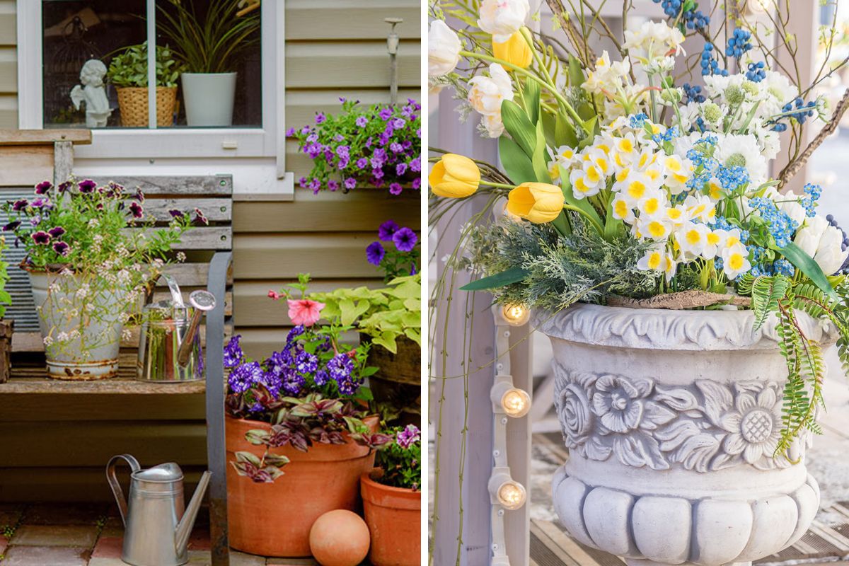 Porch with vases 