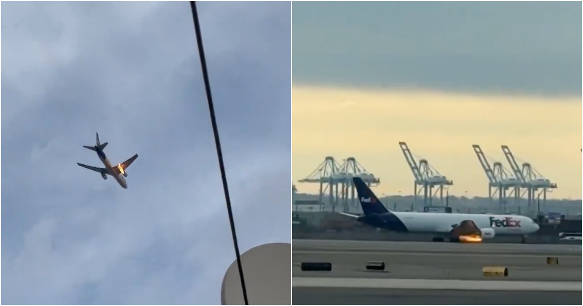 Collision with poultry force Emergency Emergency Landing airplane from FedEx