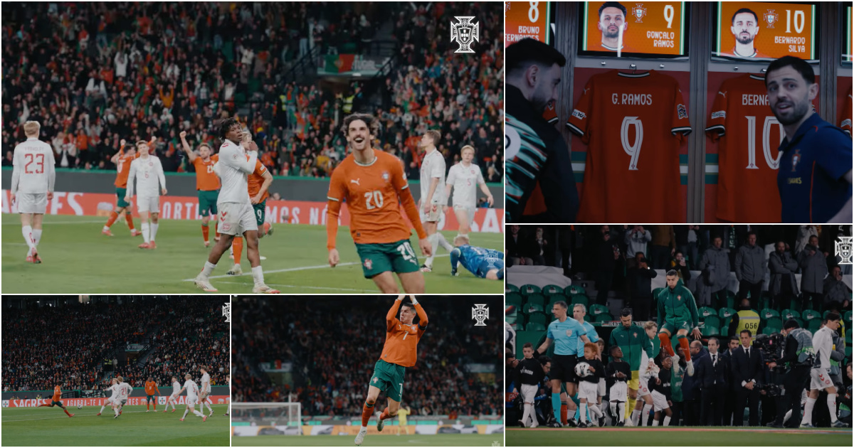 Portuguese Football Federation shows the backstage of Portugal-Dinamarca