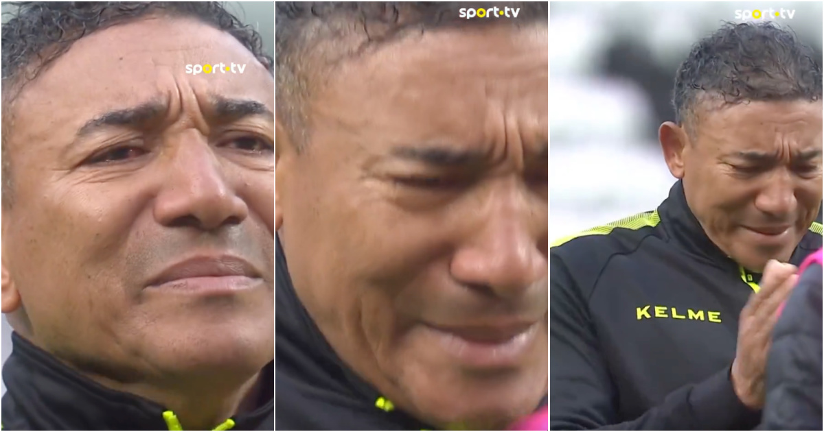 Lito Vidigal cries after Boavista's first victory at home this season