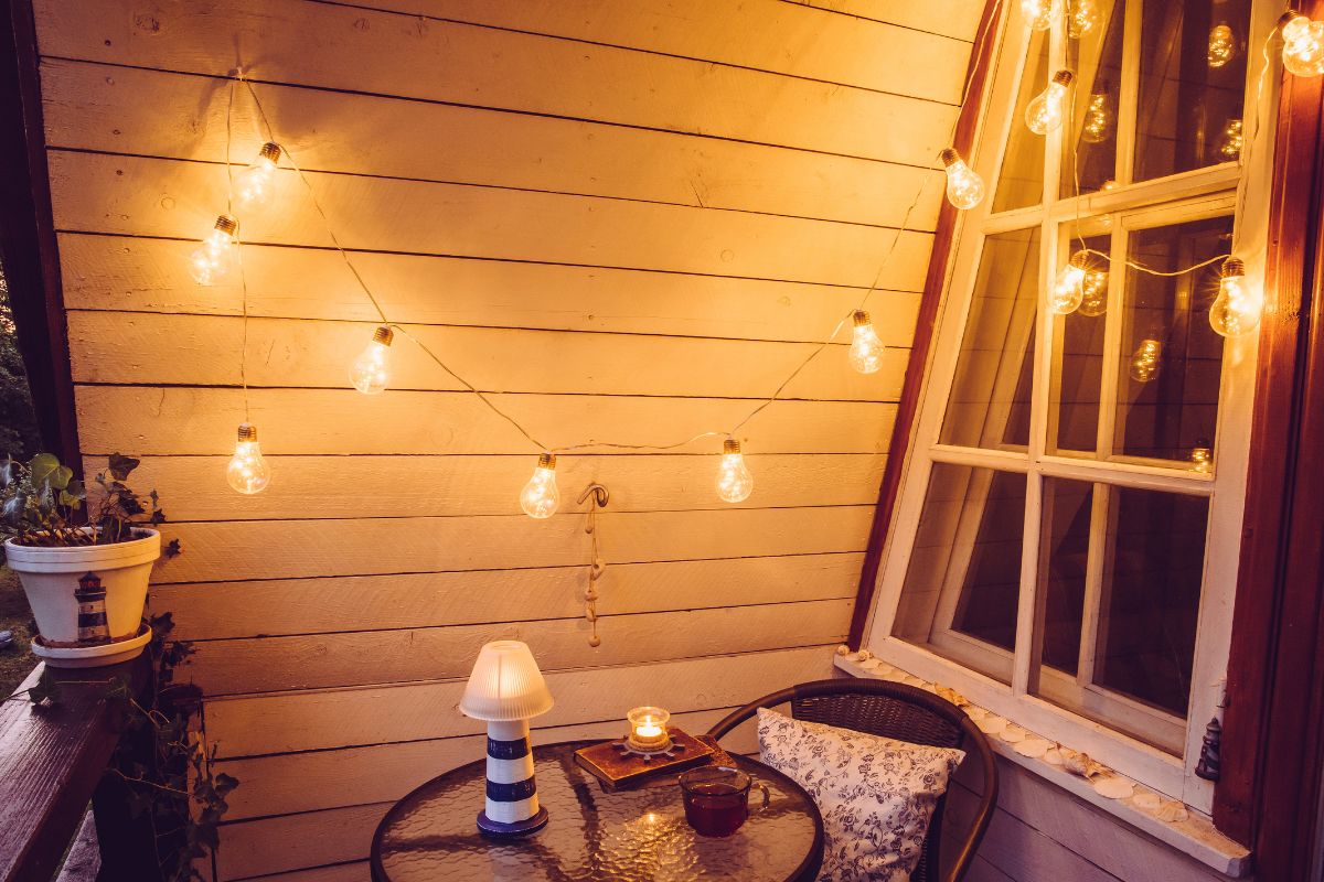 illuminated balcony