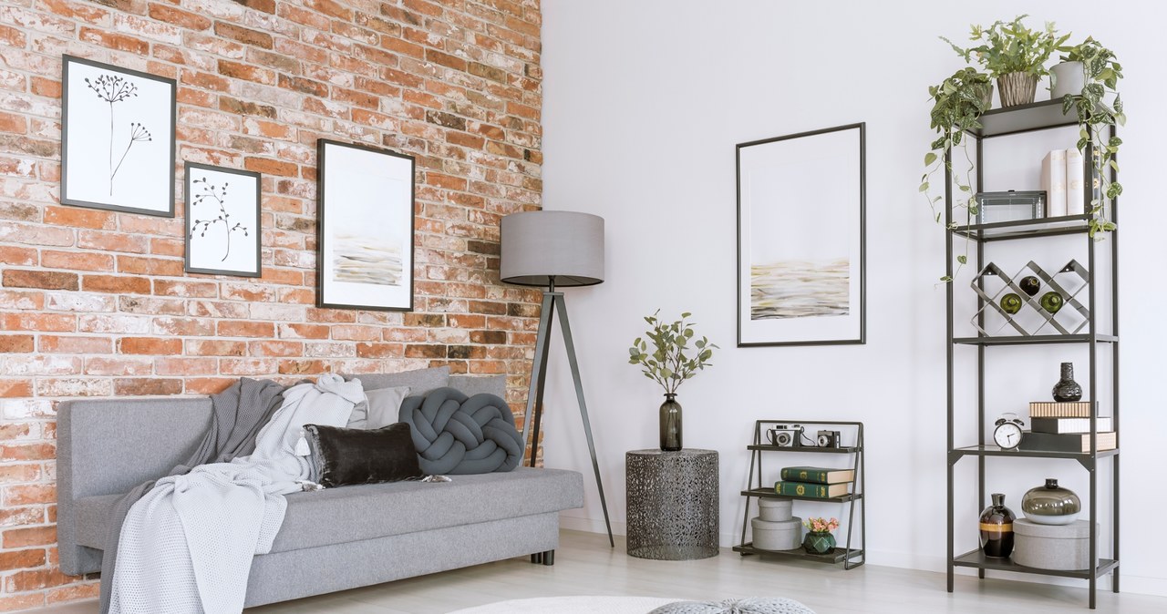 Brick on the wall in the living room can change the interior. /Pixel