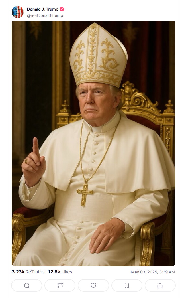 Trump publishes Papa Dress Image (and criticism and memes do not stop)