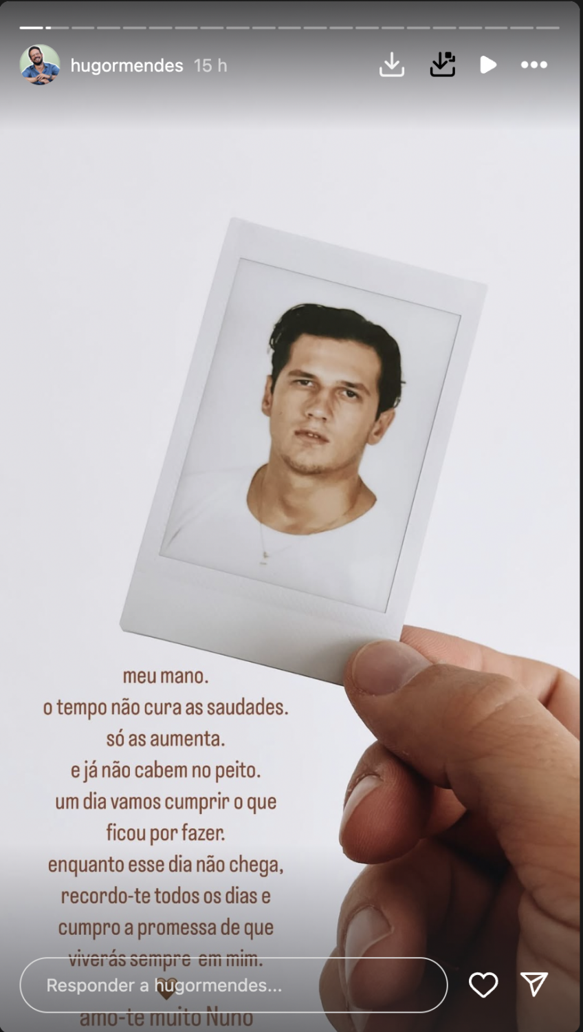 Longing! In the emotional day, Hugo Mendes recalls his brother: “ one day we will fulfill what was to do … ”