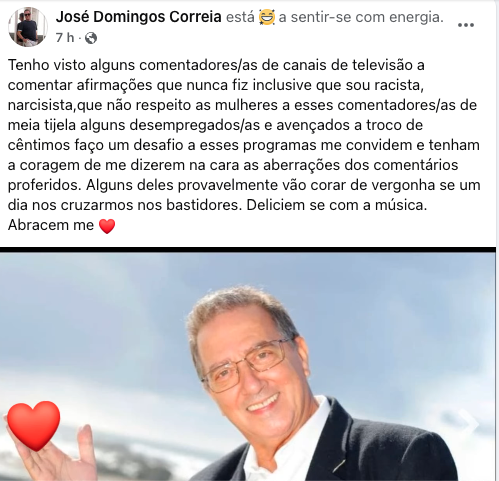 Domingos José indignant with commentators: “ if one day we cross behind the scenes … ”