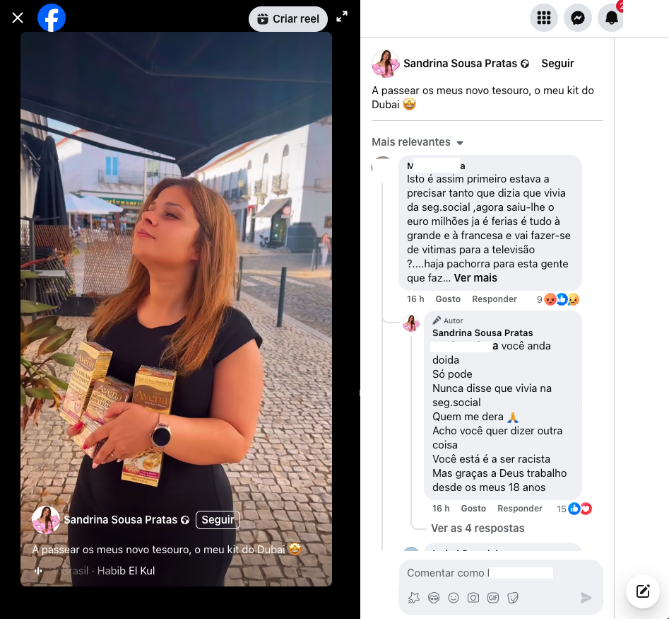 Sandrina Pratas reacts to criticism and reveals: “ work since the age of 18 … ”