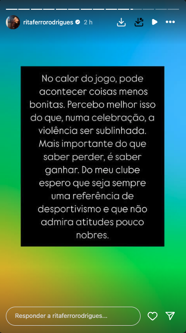 Rita Ferro Rodrigues lament “ provocations ” Sporting: “ I demand that my club be different … ”