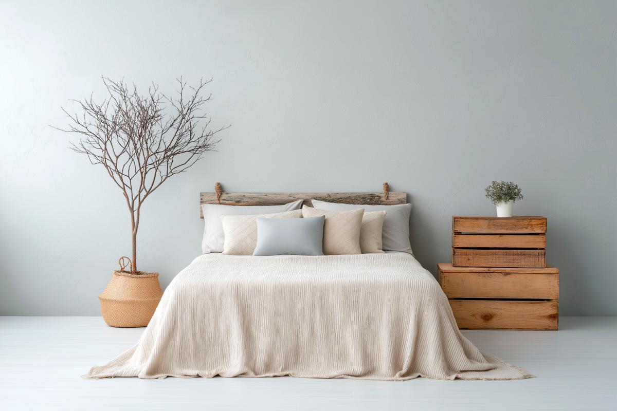 Wooden crates like bedside tables