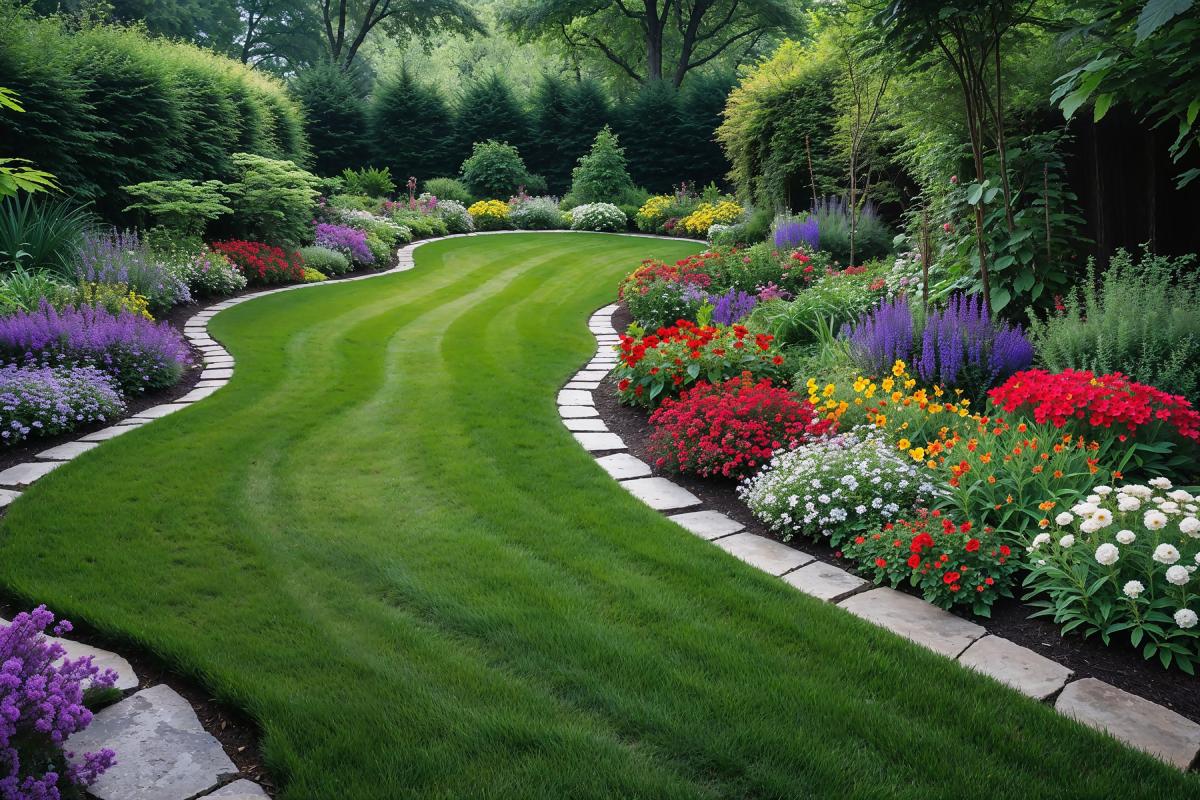 The stones decorate the flower beds: echo some ideas