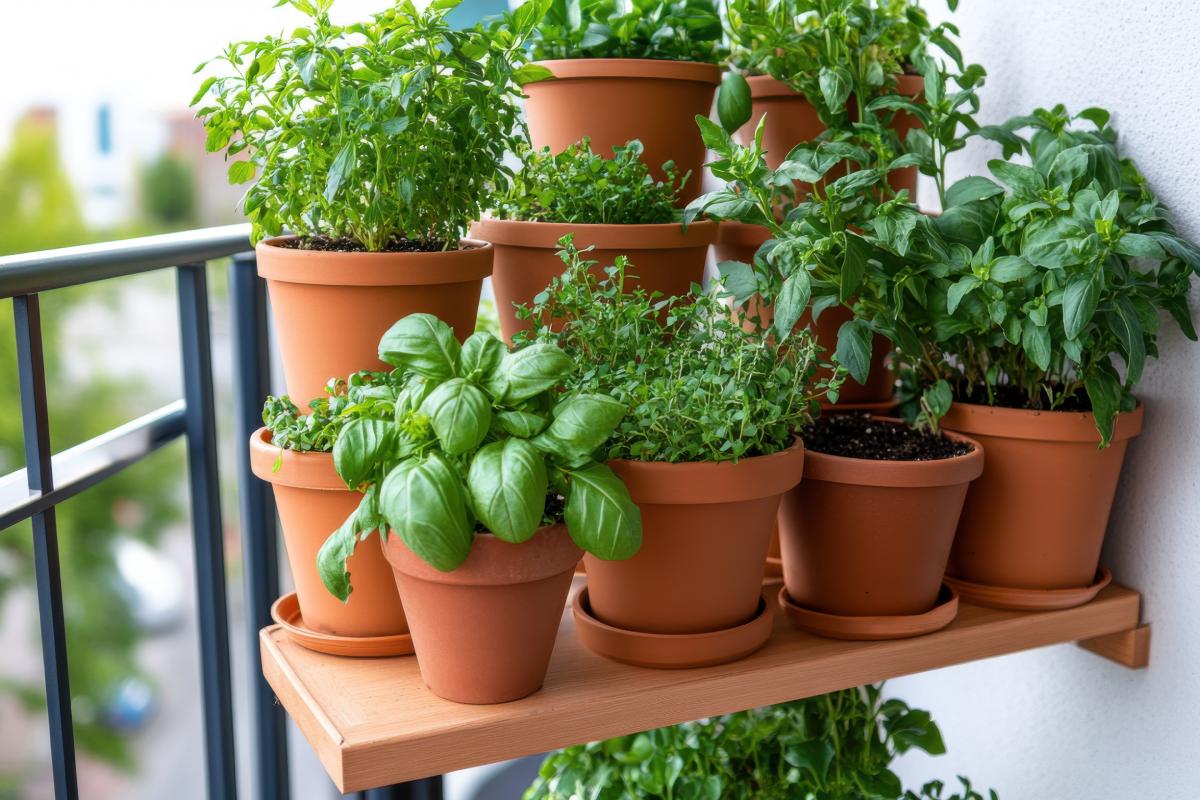 Grow aromatic plants on the balcony
