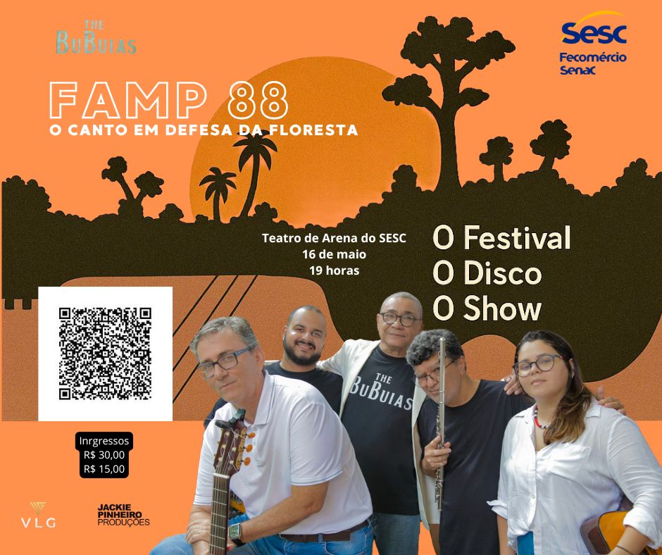 The Bubuias Band debuts the show “FAMP 88: The Canto in Defense of the Forest”, on May 16, at the Sesc Arena Theater