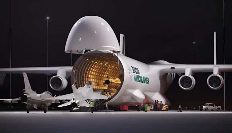 The US is building the largest plane in the world - the size of a soccer field