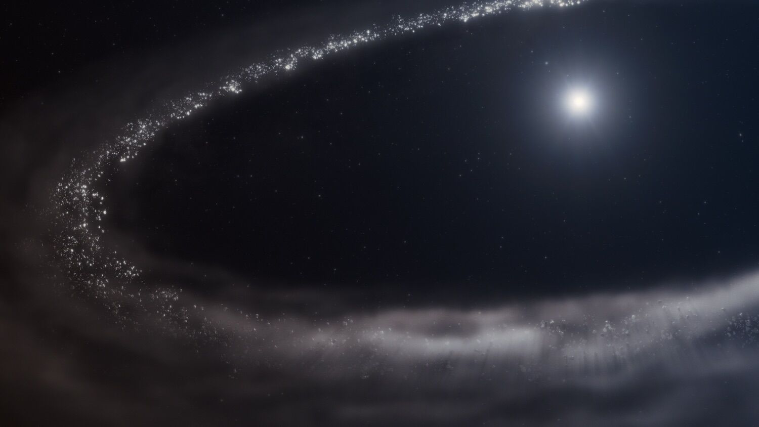 First time identified crystal clear water in a young star system