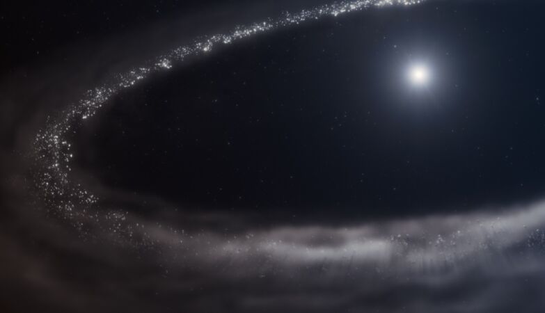 First time identified crystal clear water in a young star system