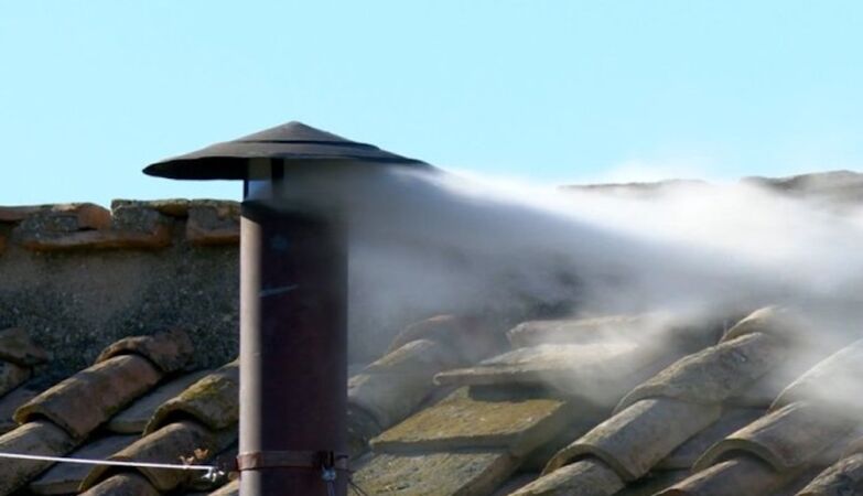Seconds before white smoke, a life was lost next to the chimney of the Sistine Chapel
