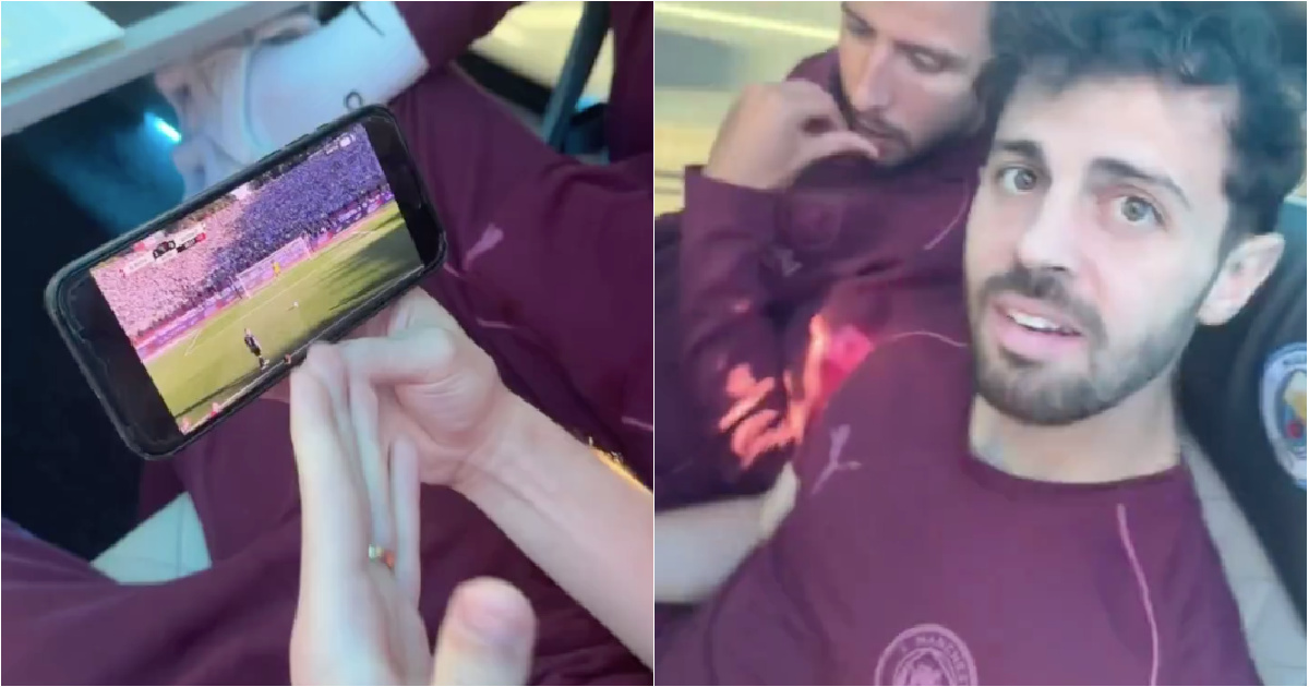 Matheus Nunes filmed the reaction of Bernardo Silva and Rúben Dias to Gyökeres's goal