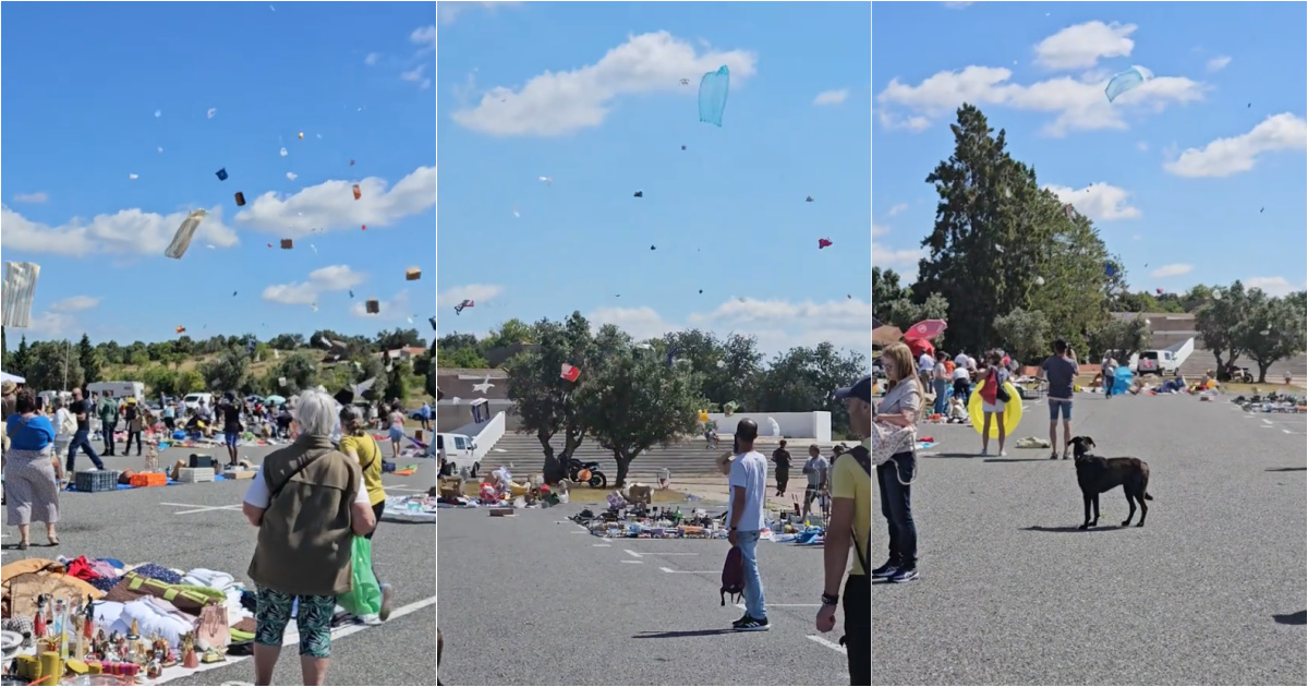 Mini Tornado took objects by the air at the Fair of Olds in Portimão