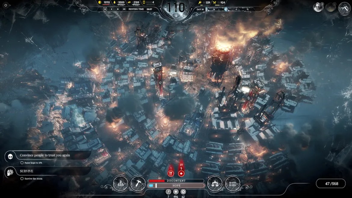 Of the creators of This War of Mine, Frostpunk is a survival game in which a city must be managed and its resources - Photo: Reproduction/Steam