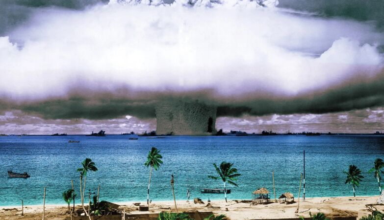 How far should we be to survive the detonation of a nuclear pump?
