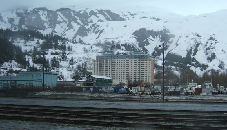 There is a city in Alaska where 80% of the population lives in the same building