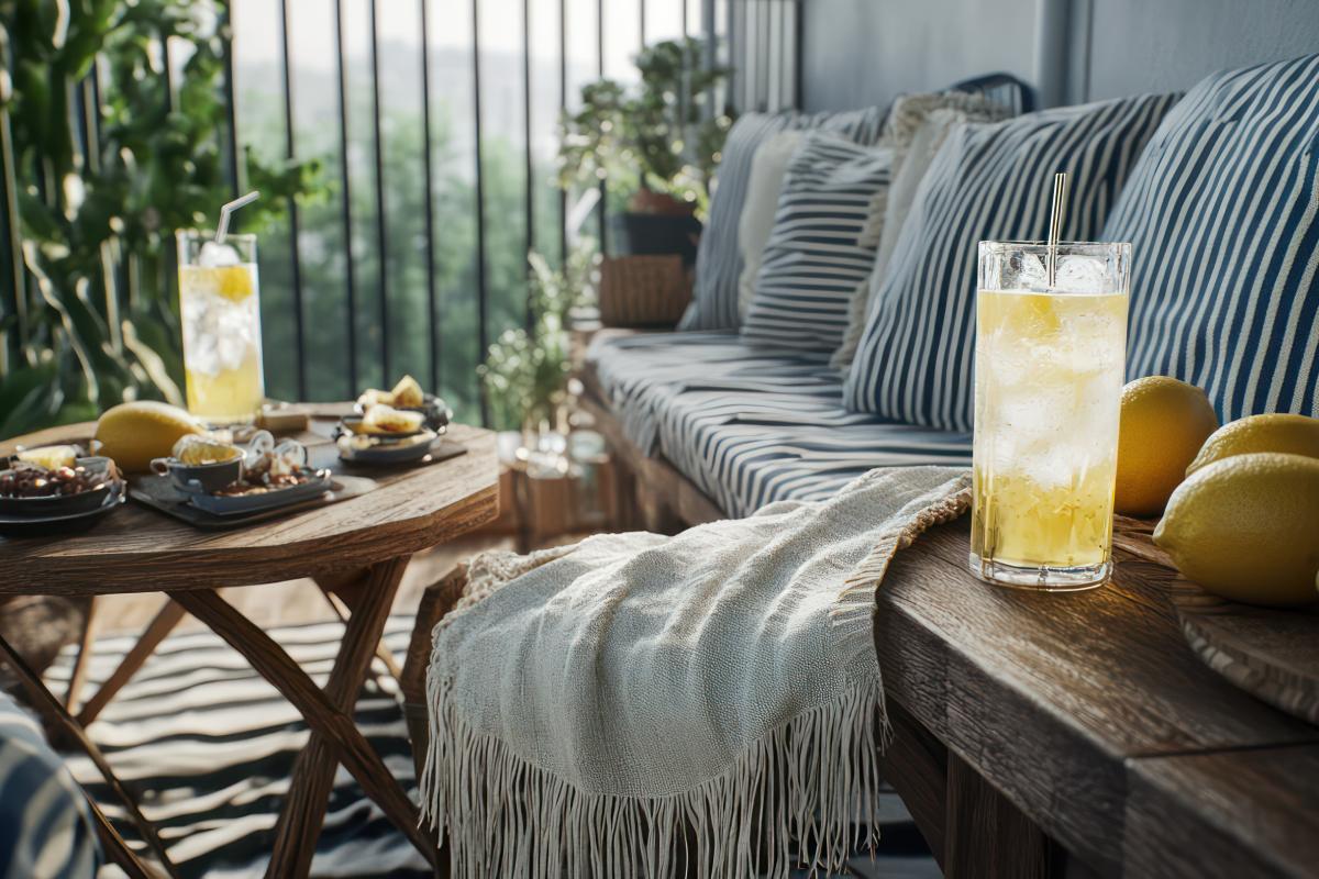 The Mediterranean style on the balcony