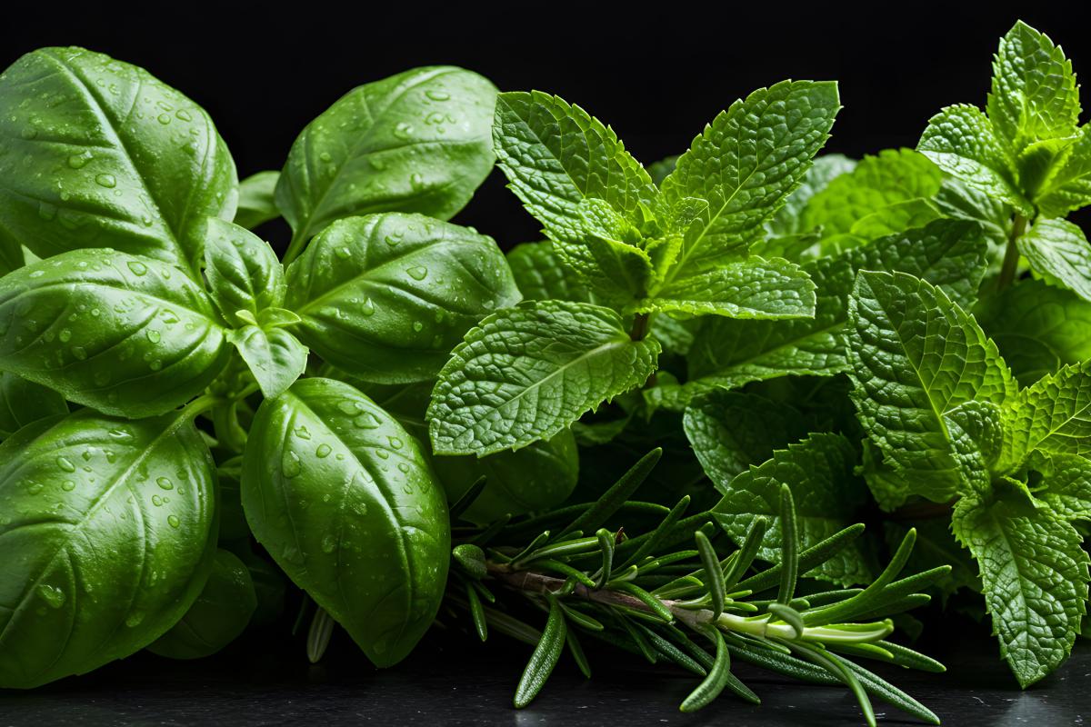3 aromatic plants on the balcony