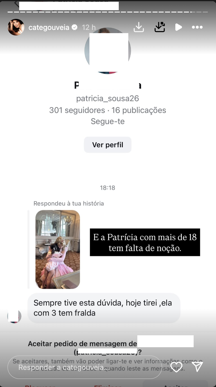 “ Lack of notion ”. Catarina Gouveia exposes comment on her daughter and leaves ‘ message ’