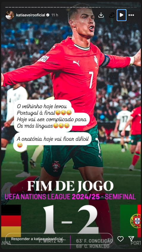 “ will be complicated ”. Katia Aveiro leaves ‘ message ’ to Cristiano Ronaldo's critics after victory