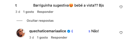 “ pregnant? ”. Alice Alves is confronted about “ suggestive belly ” And gives answer