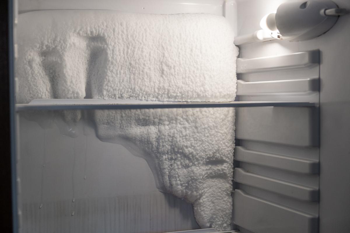 Ice in the fridge in summer