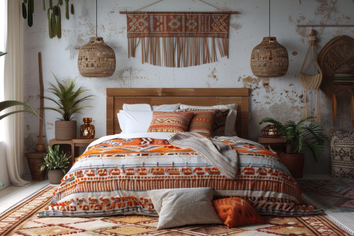 Rattan lamps play with wooden details