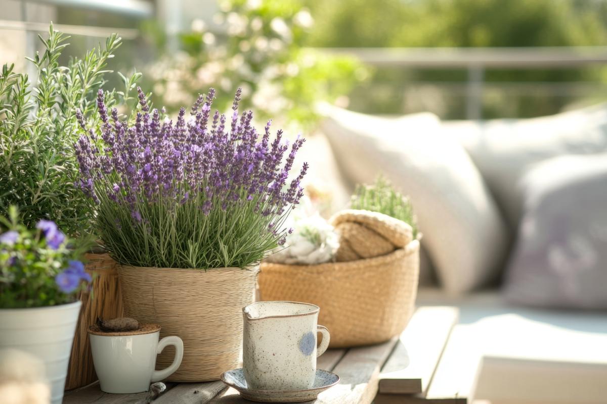 Cultivate lavender and rosemary on the balcony