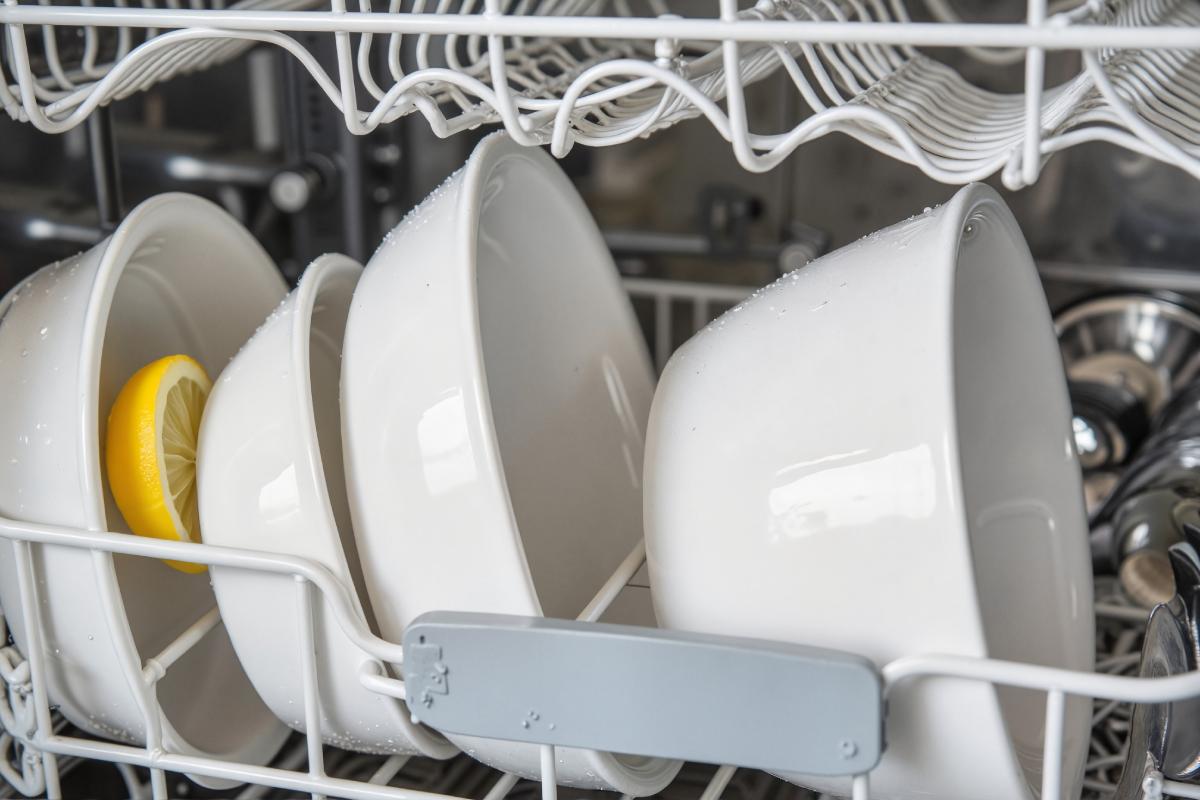 In the dishwasher the lemon signs miracles