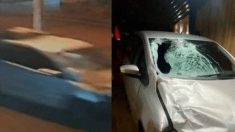 Driver kills 22 -year -old woman running and drives with her body hanging from the car