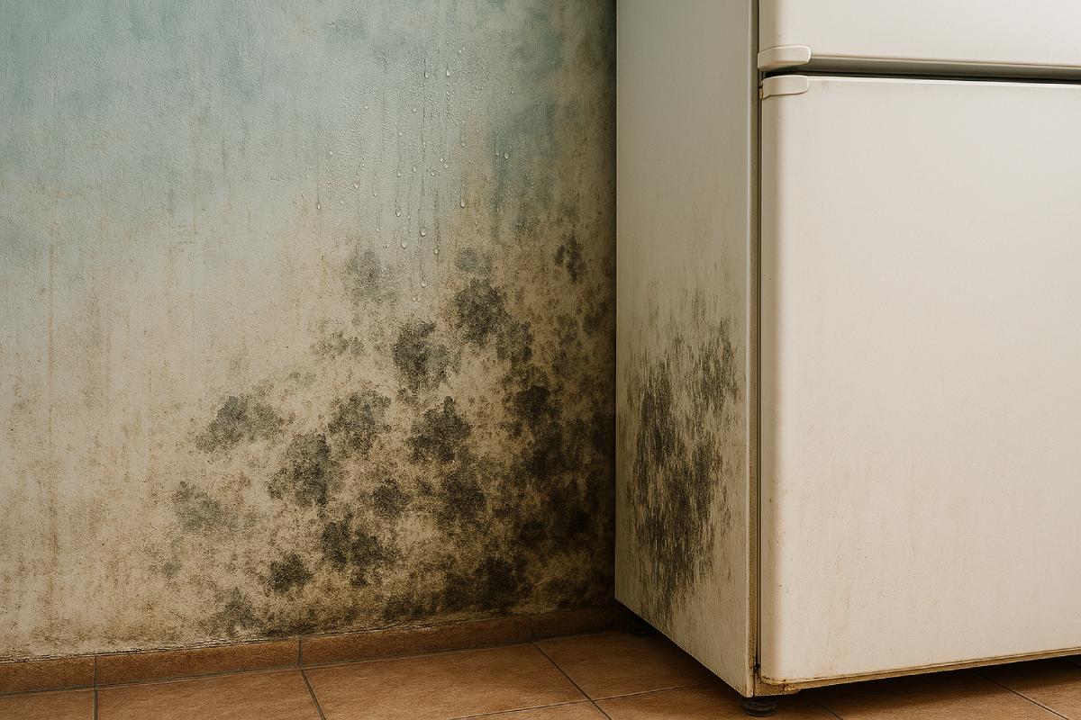 How to delete condensation and mold behind the fridge