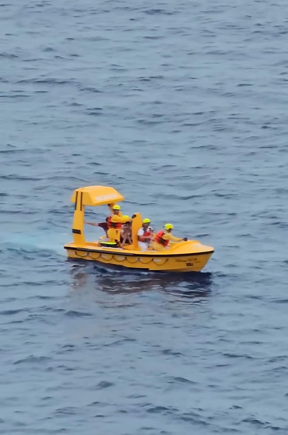 Disney Dream's rescue team rescued the two passengers that fell into the sea (Janice Martin-Asuque via CNN Newsource)