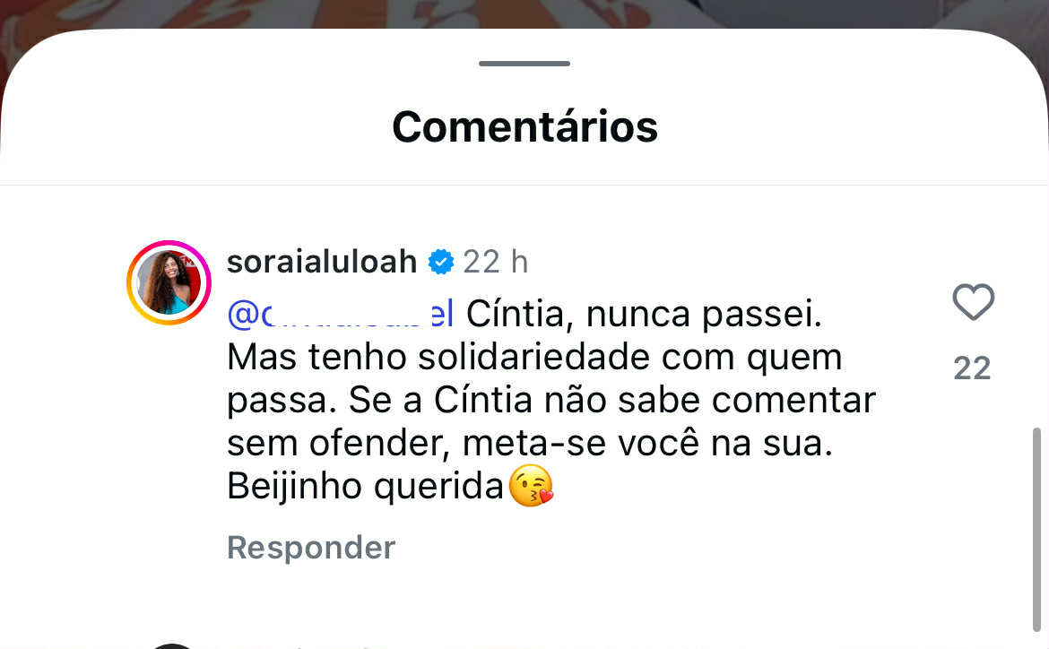 “ met in your ”. Soraia Moreira in Chat with follower after commenting on Catarina Miranda