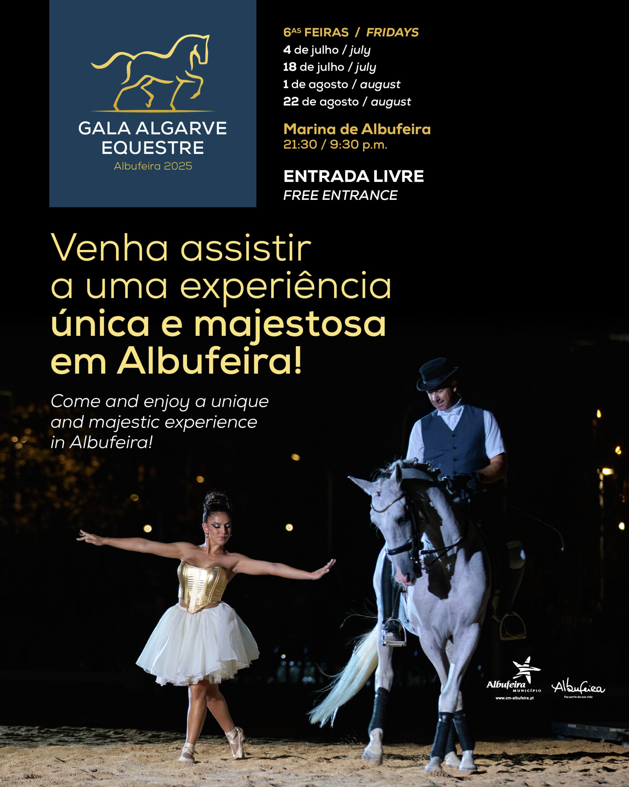 Equestrian Algarve Gala returns to Marina de Albufeira to celebrate the Lusitano horse