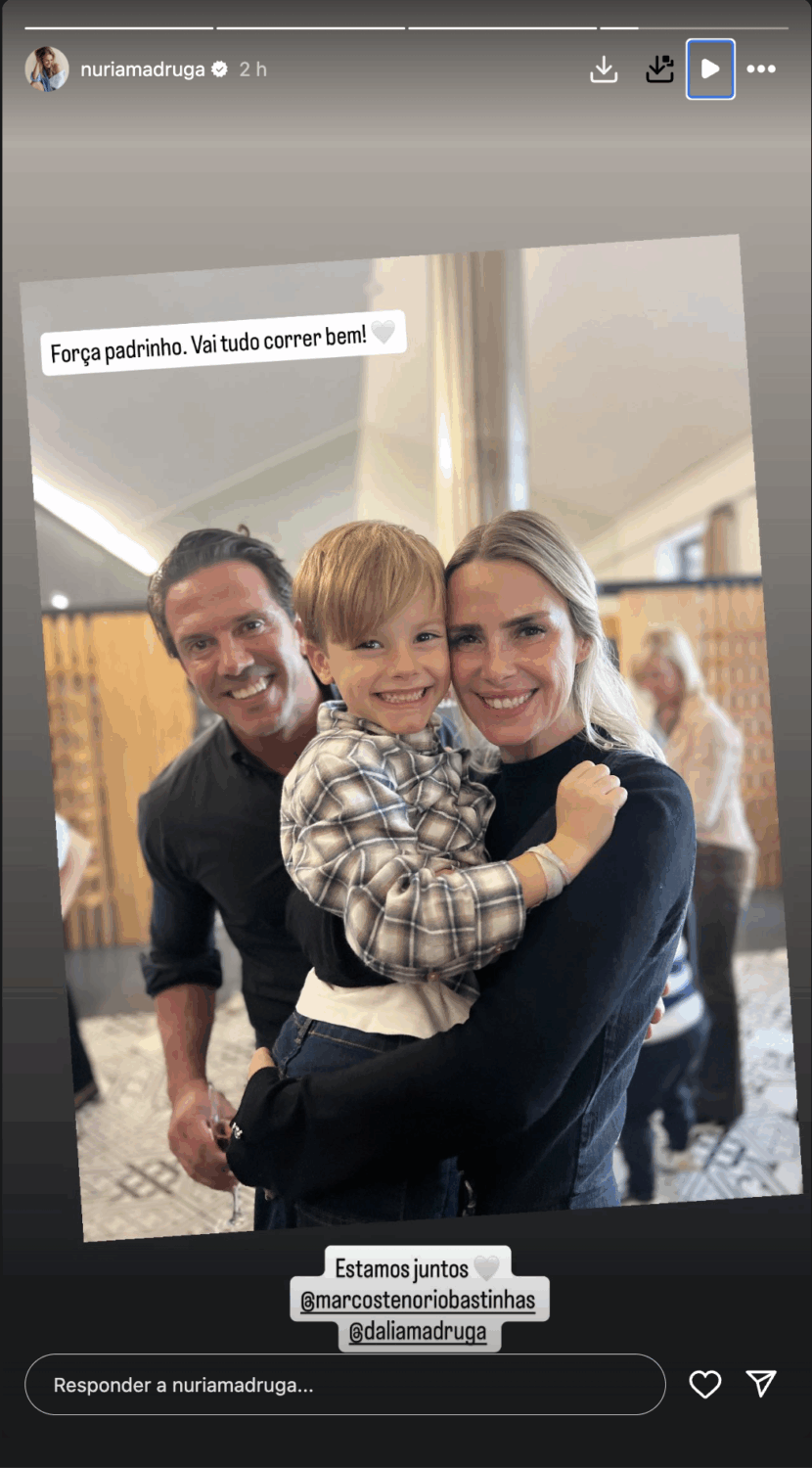 “ we are together ”. The message of “ strength ” From Núria Madruga to brother -in -law, Marcos Tenório Bastinhas