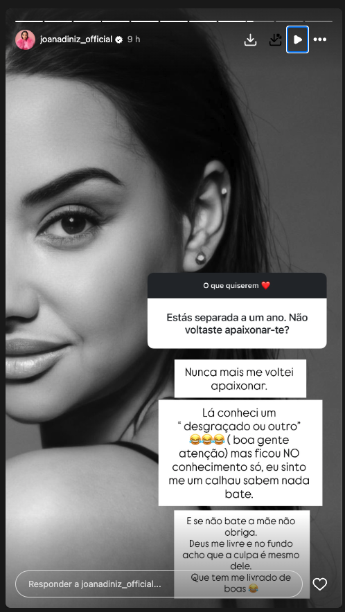 “ You didn't fall in love with you? ”. Separated a year ago, Joana Diniz is confronted and reacts