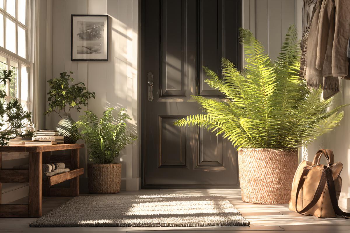 The plants that are fine in the entrance of the house