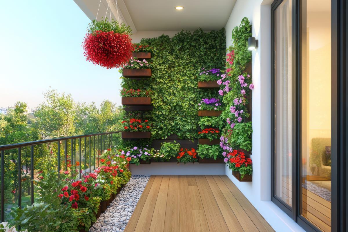 How to create a vertical wall on the balcony