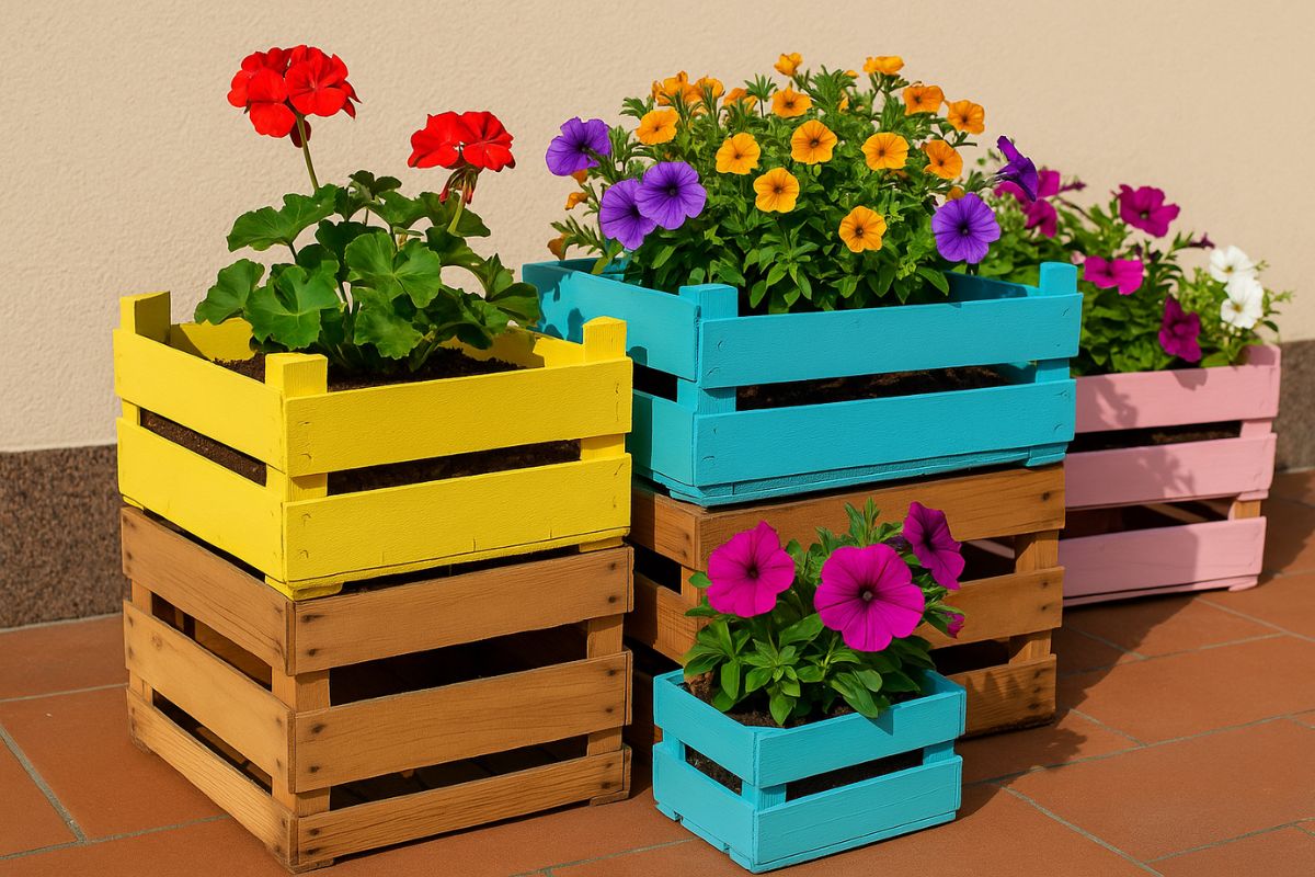 Find out how to transform fruit boxes into planters