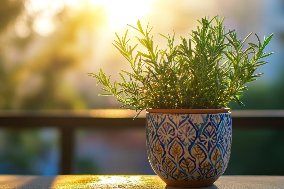 The rosemary plant and its effectiveness on the balcony