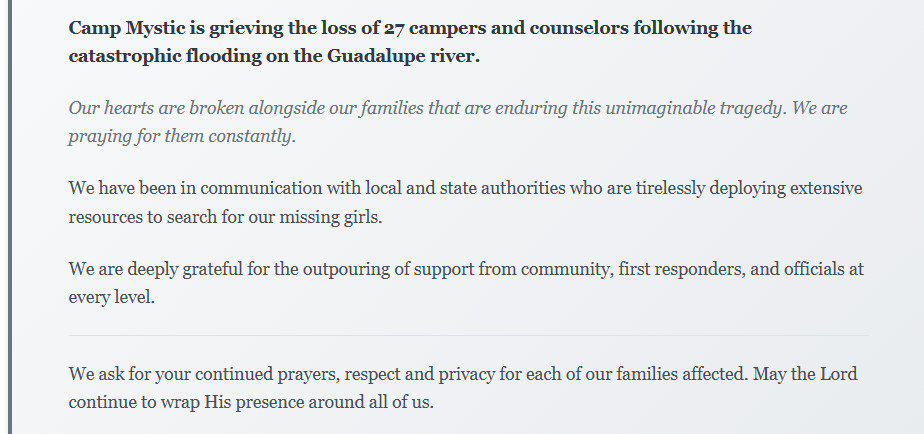 Texas: Dead the 27 missing campers - because notifications did not protect residents