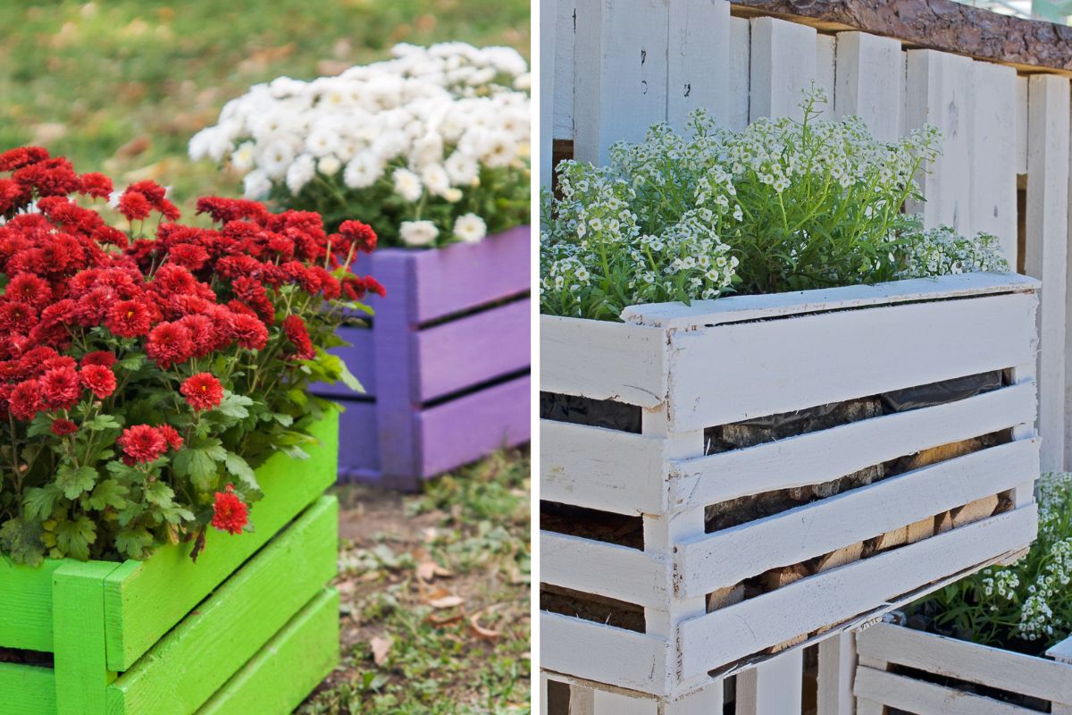 planters with wooden boxes for chic balcony