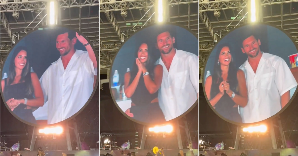 'Kiss Cam' of Coldplay Captures Messi and Antonela and Audience reacts with euphoria
